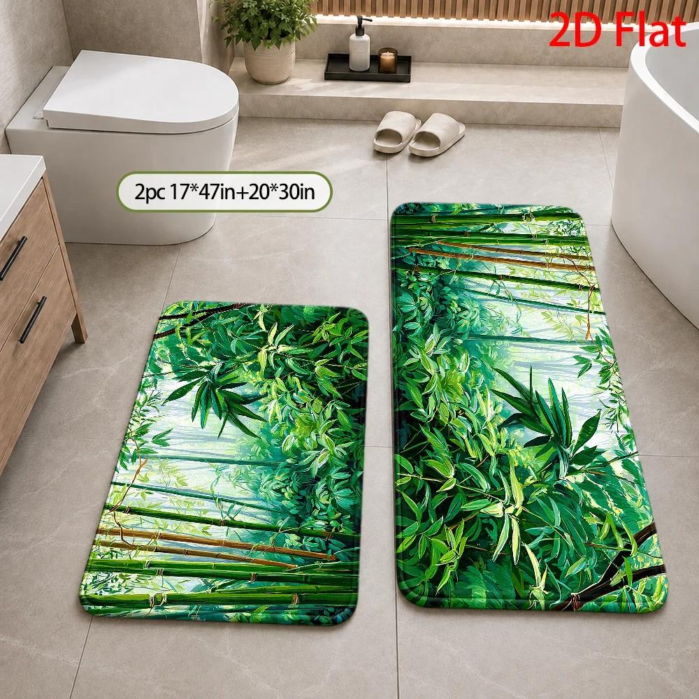 Tropical Bamboo Jungle Pattern - огляд і ціна Bamboo Bath Mat