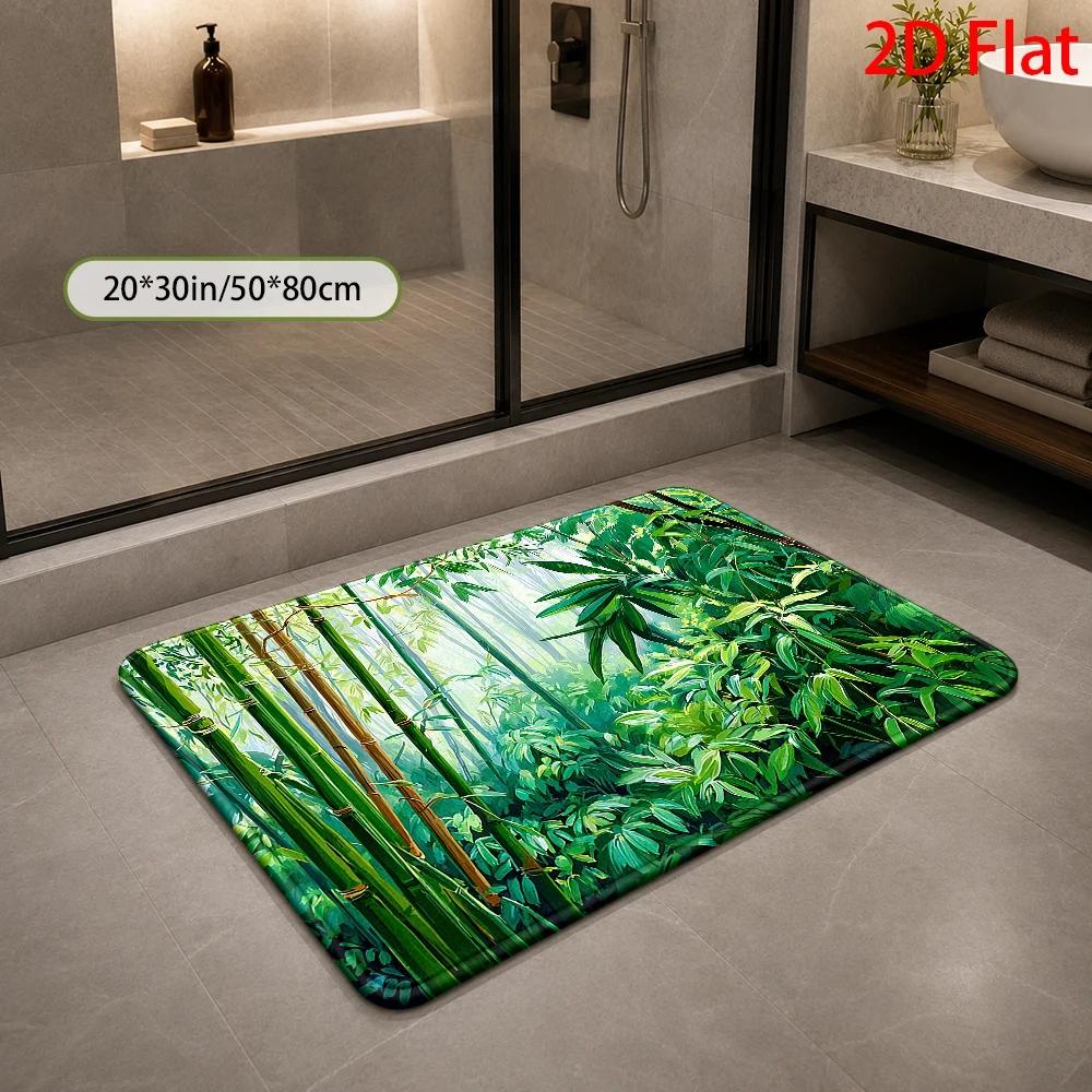 Tropical Bamboo Jungle Pattern - огляд і ціна Bamboo Bath Mat